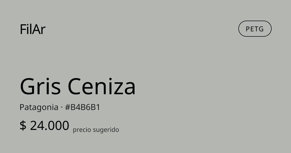 FilAr PETG Gris Ceniza 1kg