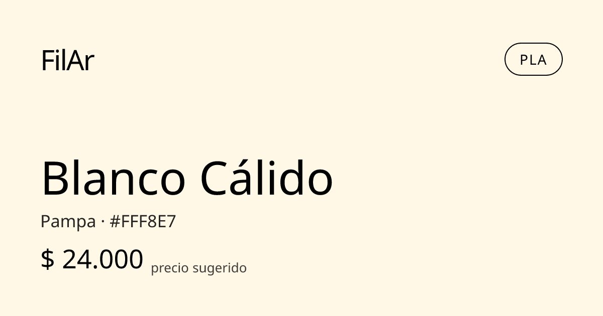 FilAr PLA Blanco Cálido 1kg