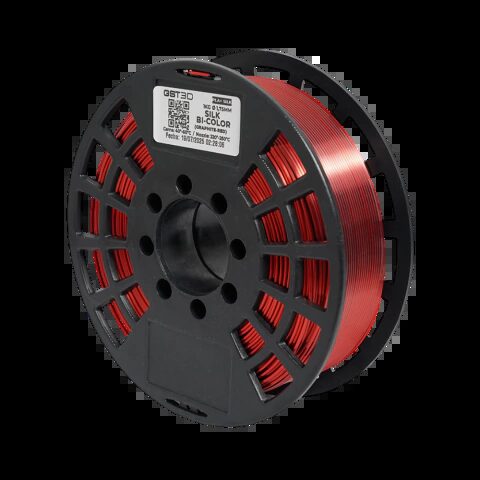 GST3D PLA+ Silk Bi/Tricolor Grafito/Rojo 1kg