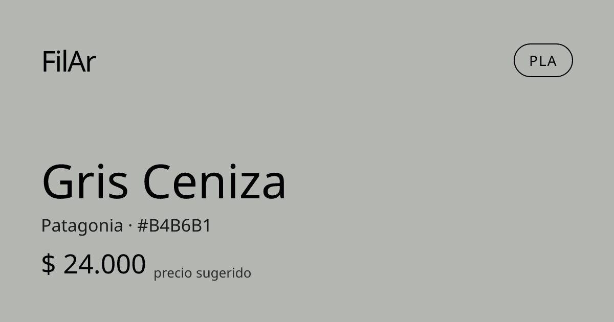 FilAr PLA Gris Ceniza 1kg