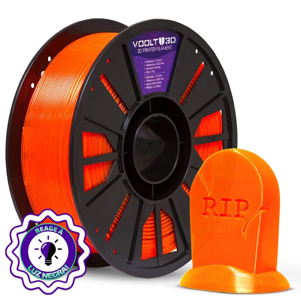 Voolt3D PETG HF Naranja Neón Translúcido 1kg