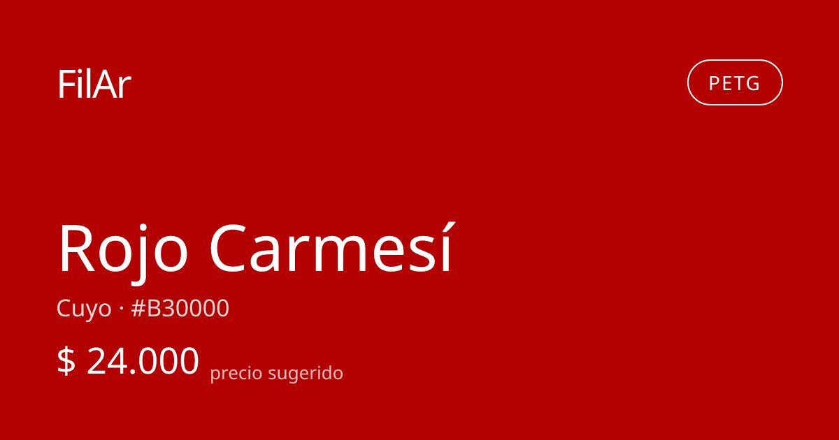 FilAr PETG Rojo Carmesí 1kg