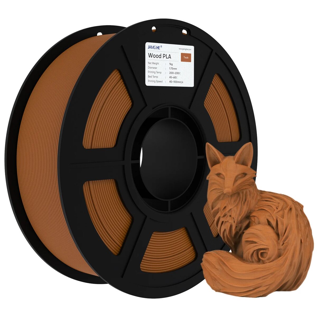 Jamghe PLA+ Wood Madera de Teca 1kg