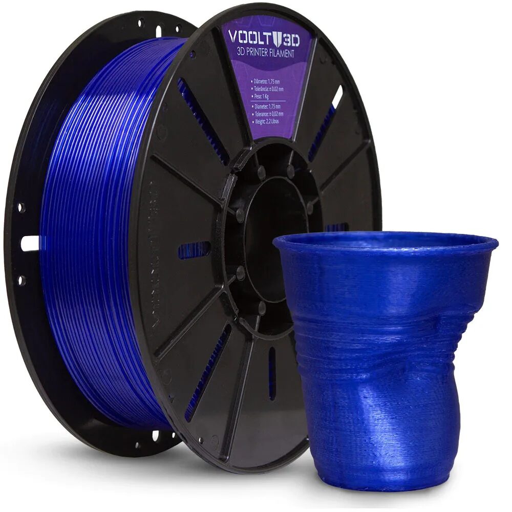 Voolt3D PETG HF Azul Marino Translúcido 1kg