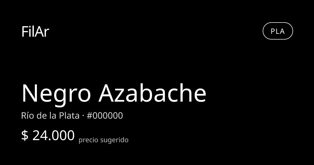 FilAr PLA Negro Azabache 1kg