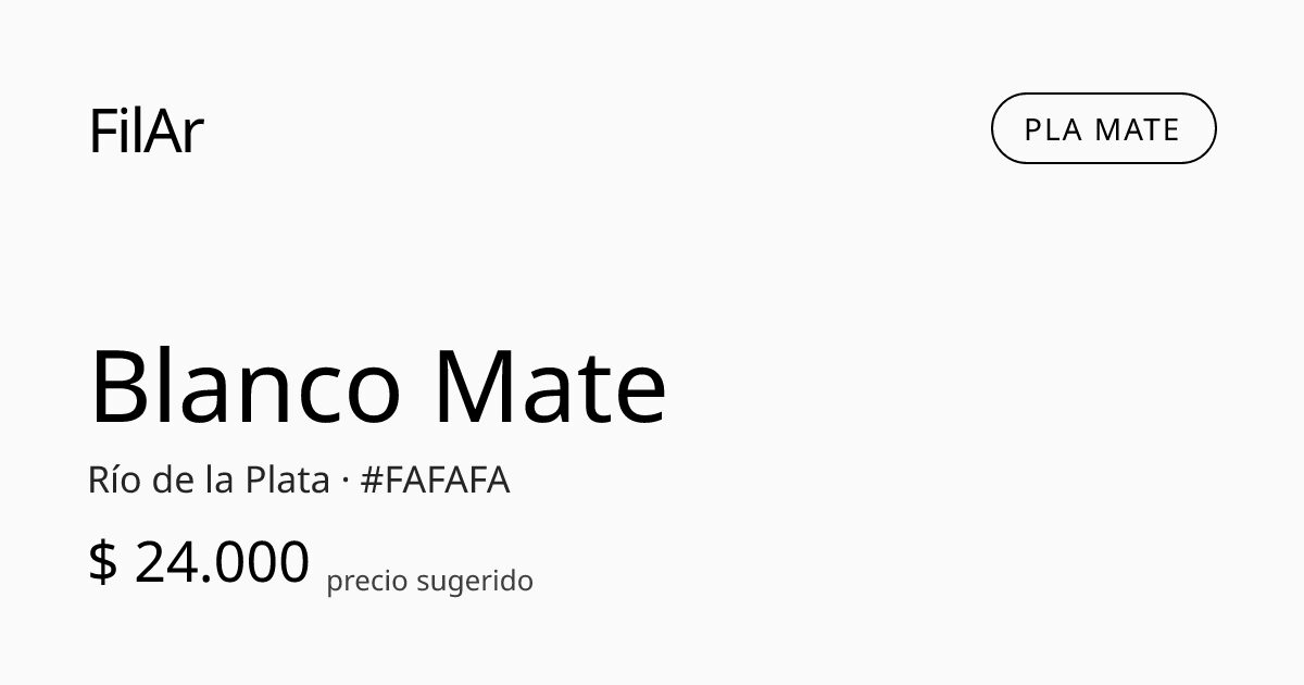 FilAr PLA Mate Blanco 1kg