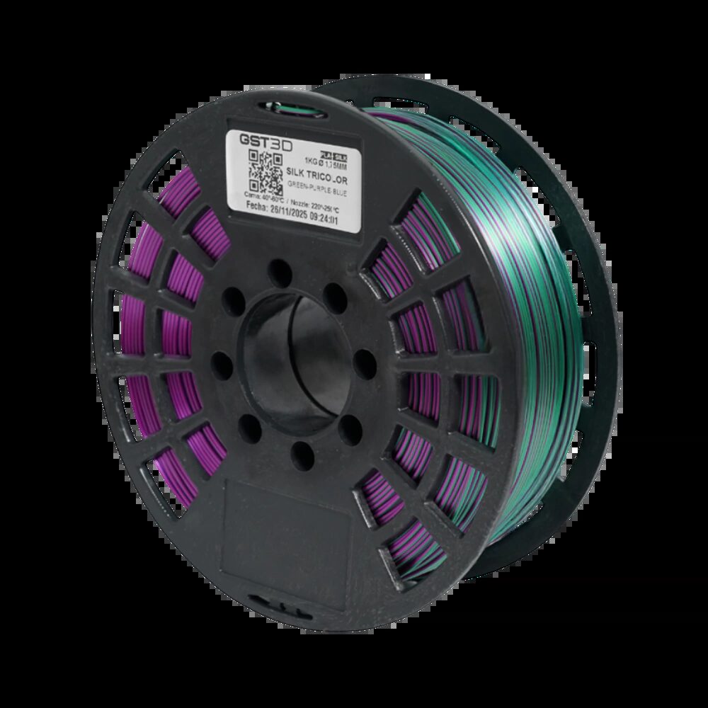 GST3D PLA+ Silk Bi/Tricolor Verde/Purpura/Azul 1kg