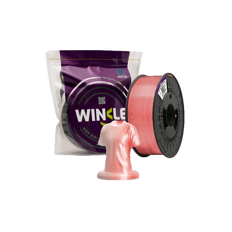 Winkle PLA Silk Tricolor Blanco/Rojo 1kg