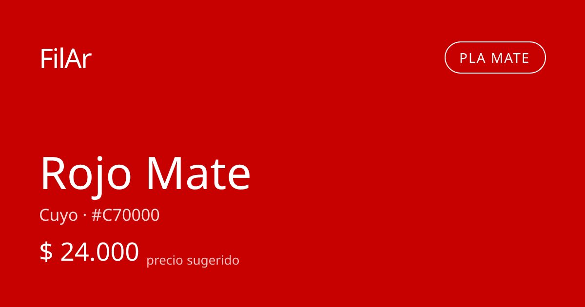 FilAr PLA Mate Rojo 1kg