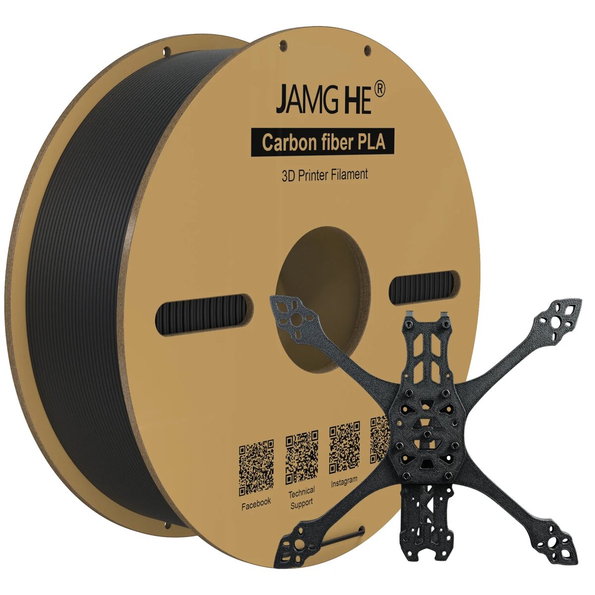 Jamghe PLA+ CF Negro 1kg