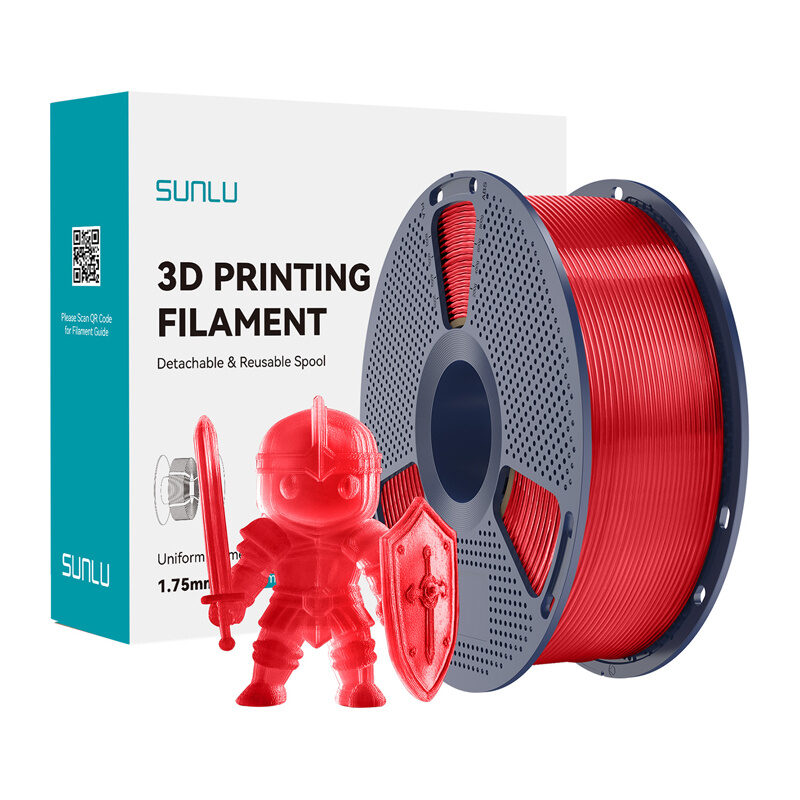 SUNLU PLA+ Transparente Rojo 1kg