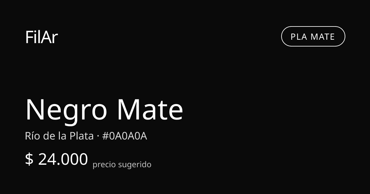 FilAr PLA Mate Negro 1kg