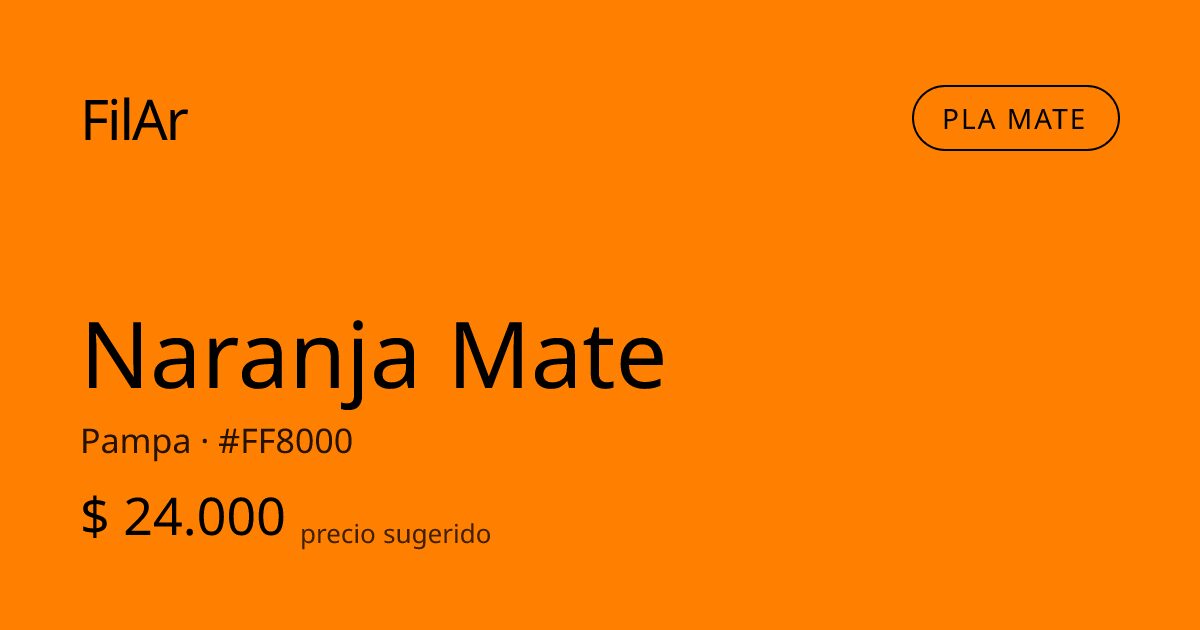 FilAr PLA Mate Naranja 1kg