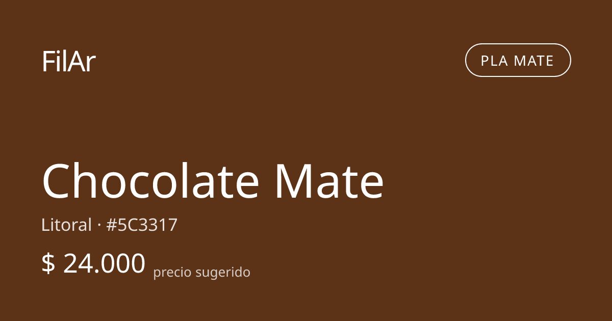 FilAr PLA Mate Chocolate 1kg
