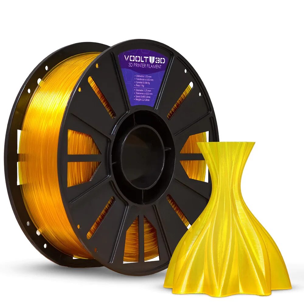 Voolt3D PETG HF Amarillo Oro Translúcido 1kg