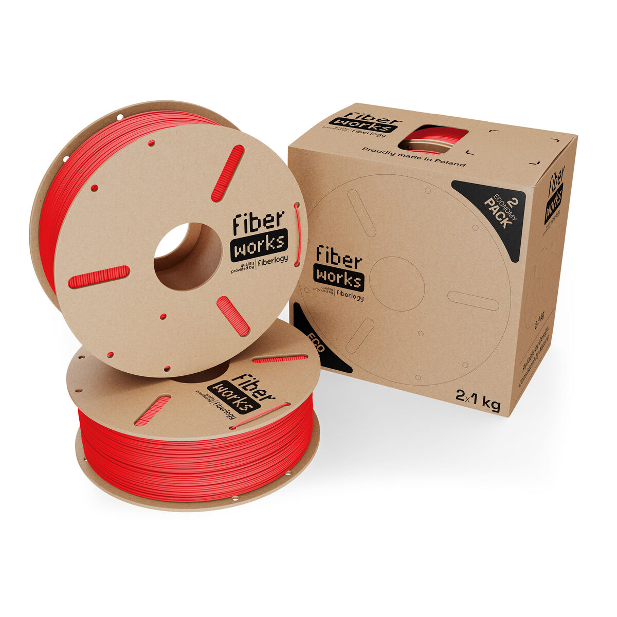 Fiberlogy FiberWORKS PLA Rojo RAL 3020 2x1kg