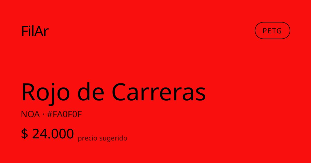 FilAr PETG Rojo de Carreras 1kg