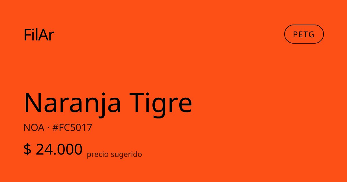 FilAr PETG Naranja Tigre 1kg