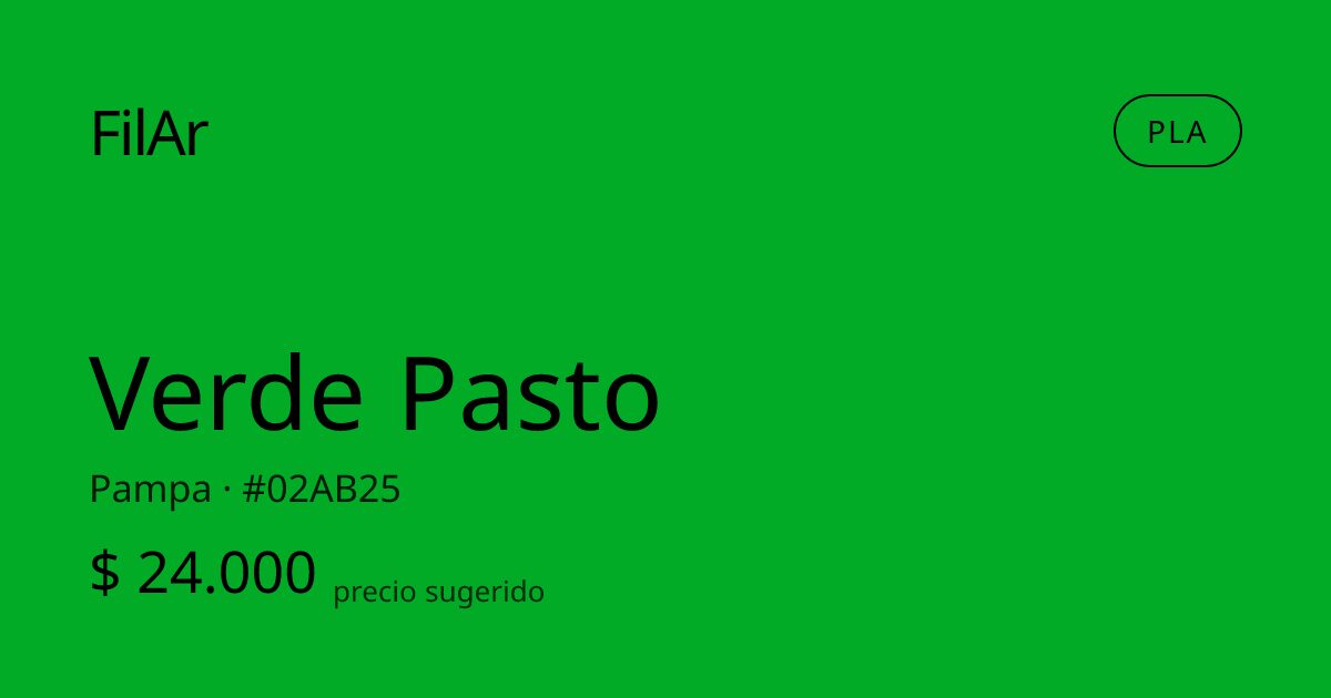 FilAr PLA Verde Pasto 1kg