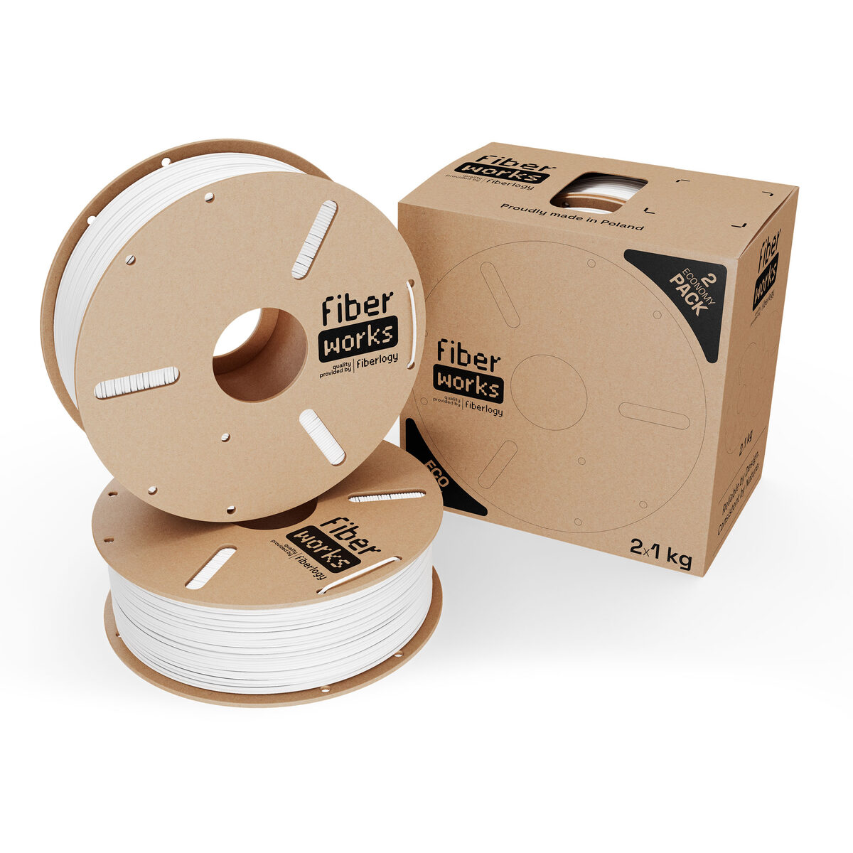 Fiberlogy FiberWORKS PLA Blanco RAL 9003 2x1kg