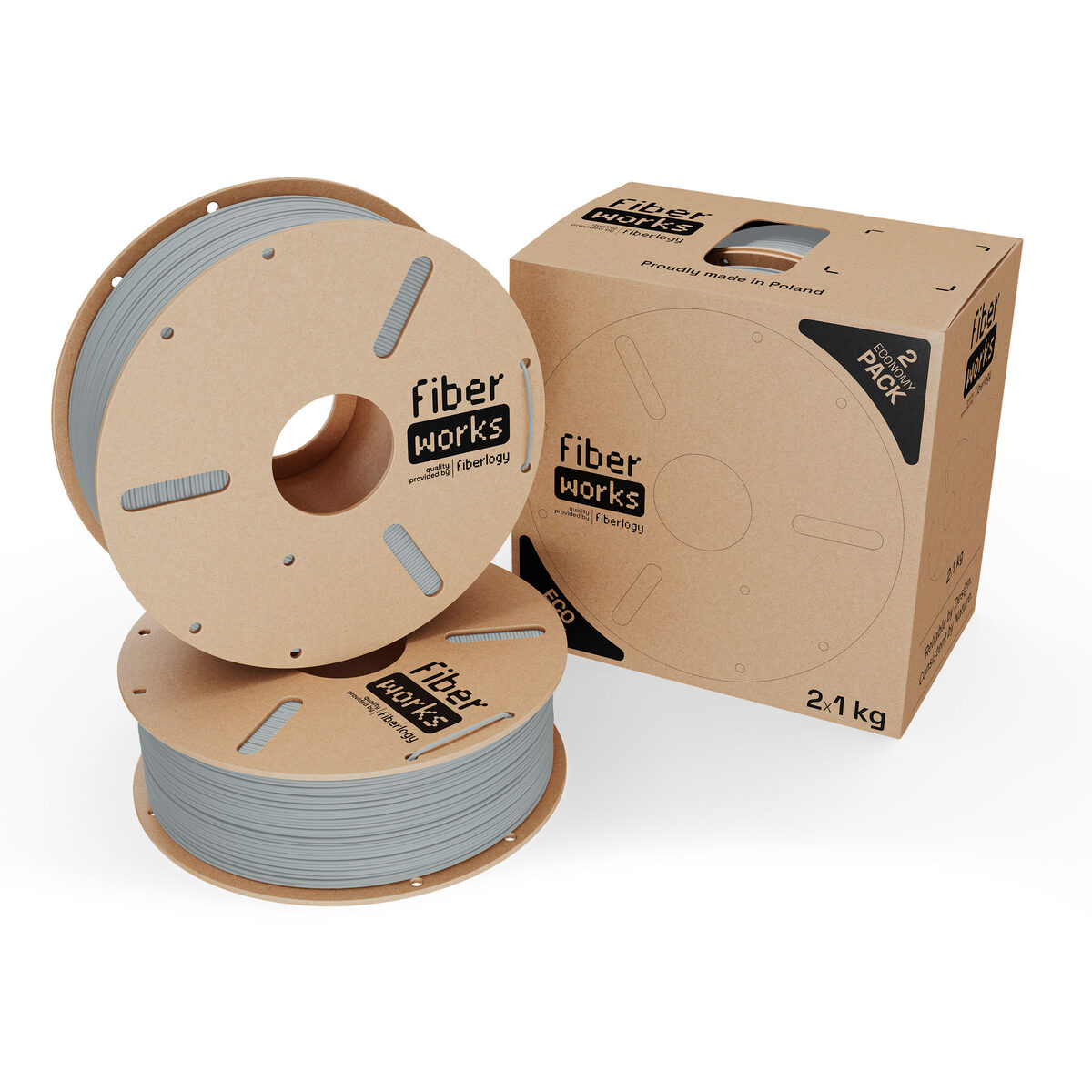 Fiberlogy FiberWORKS PLA Gris RAL 7042 2x1kg