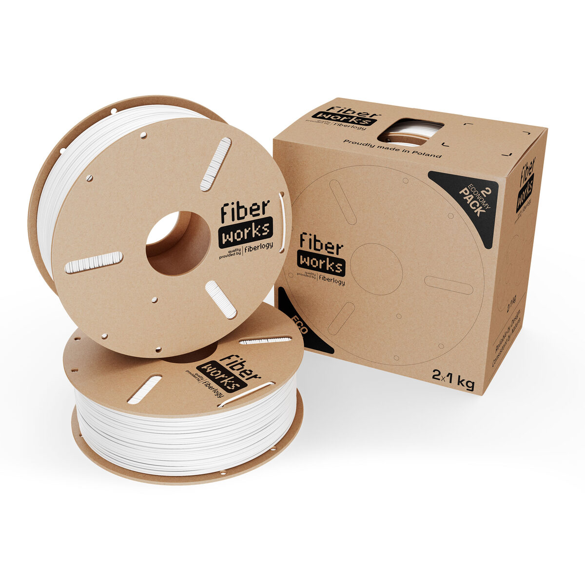 Fiberlogy FiberWORKS PETG Blanco RAL 9003 2x1kg