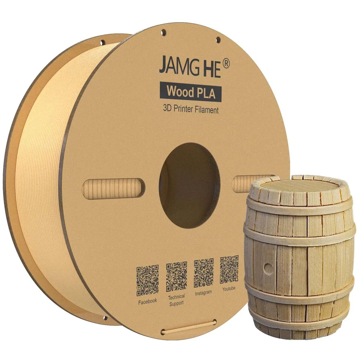 Jamghe PLA+ Wood Madera 1kg