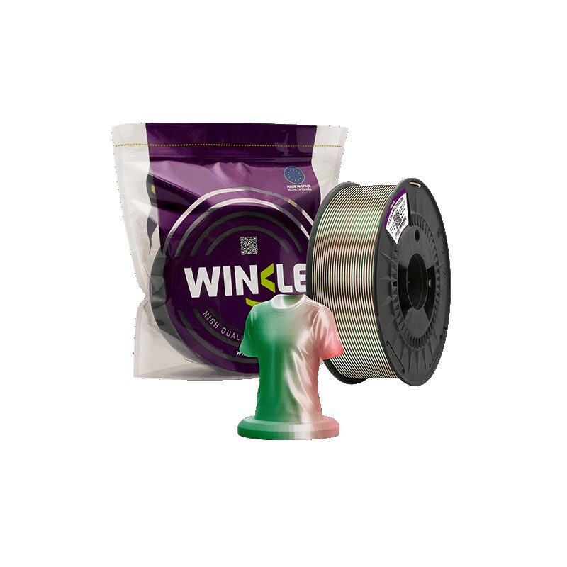 Winkle PLA Silk Tricolor Blanco/Verde/Rojo 1kg