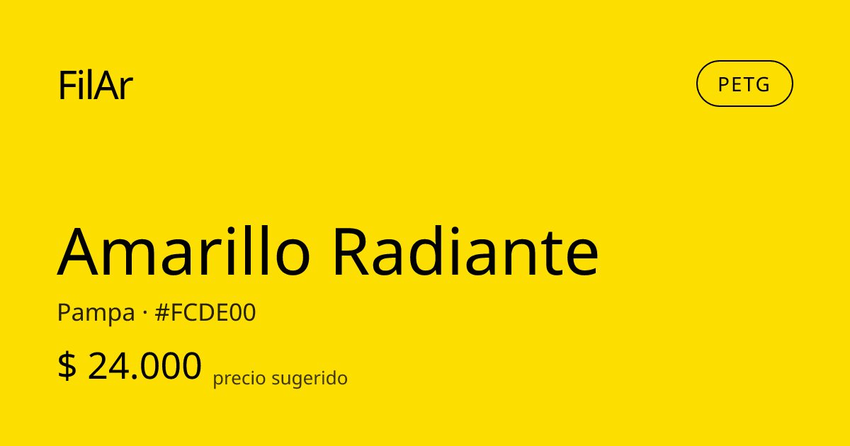 FilAr PETG Amarillo Radiante 1kg