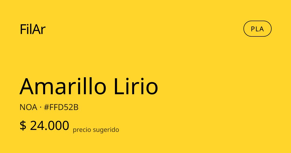FilAr PLA Amarillo Lirio 1kg