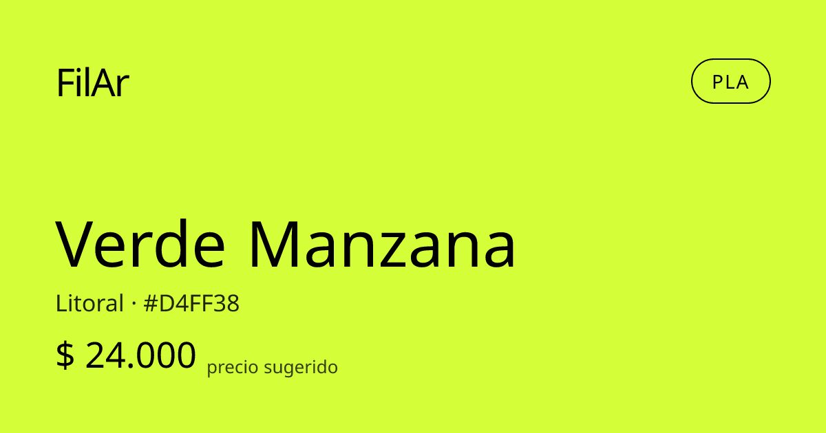 FilAr PLA Verde Manzana 1kg