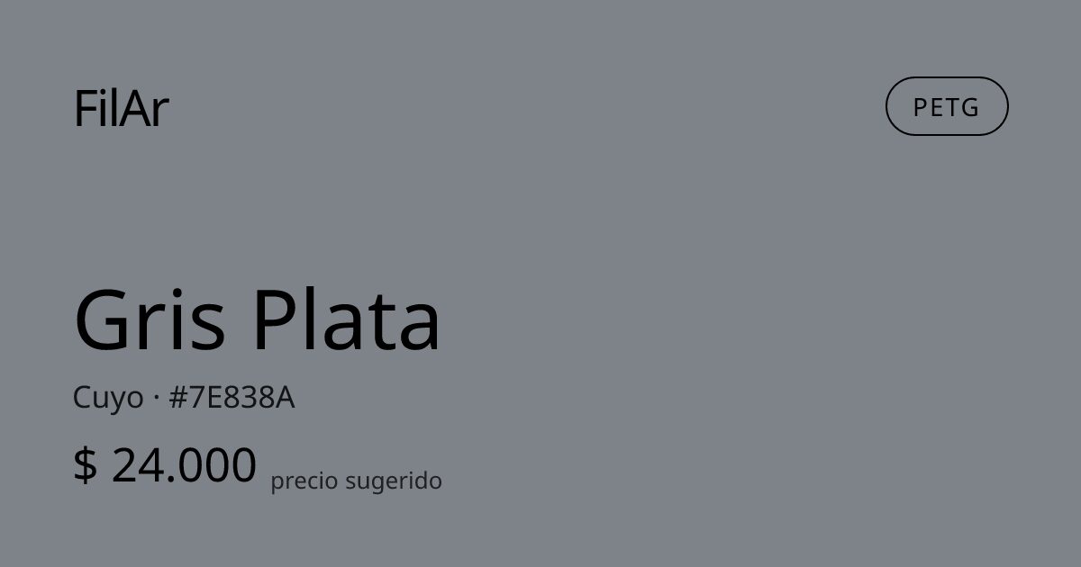 FilAr PETG Gris Plata 1kg