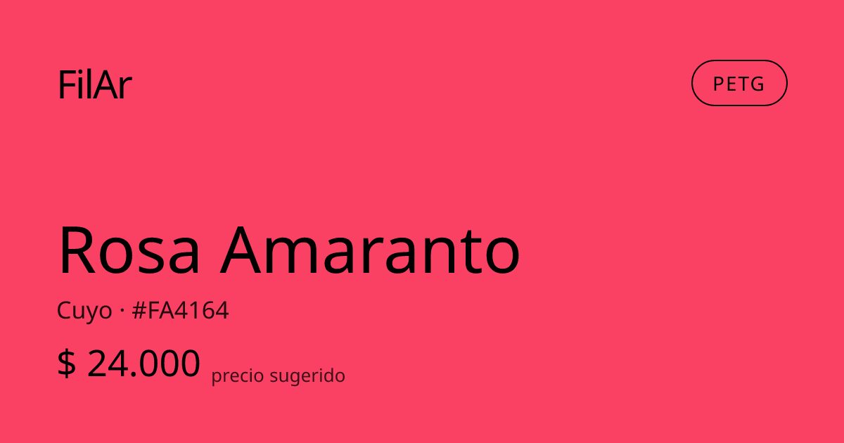 FilAr PETG Rosa Amaranto 1kg
