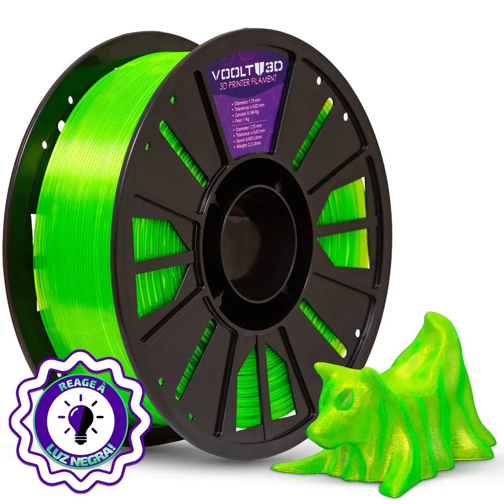 Voolt3D PETG HF Verde Neón Translúcido 1kg
