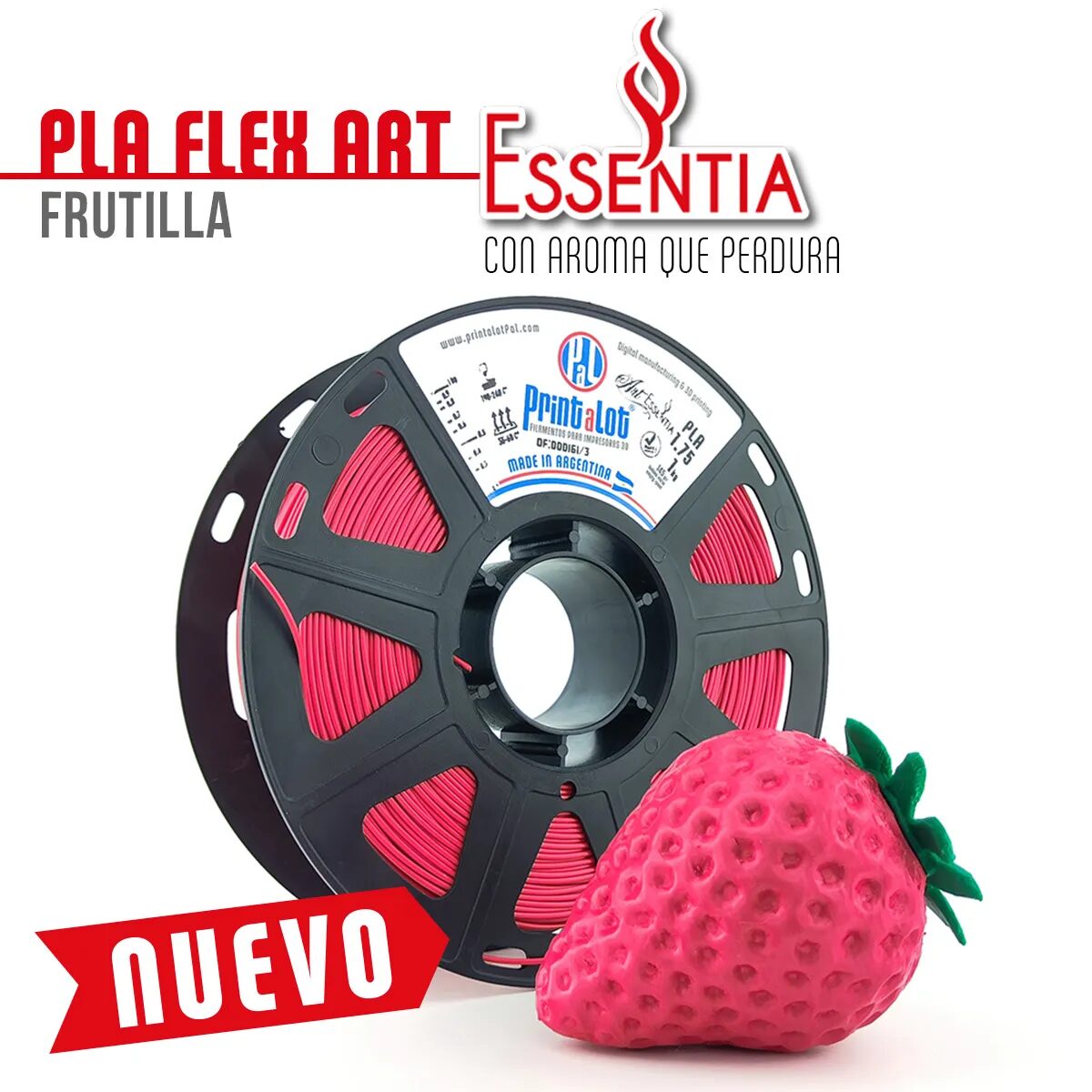 PrintaLot PLA FLEX ART Essentia Frutilla 1kg