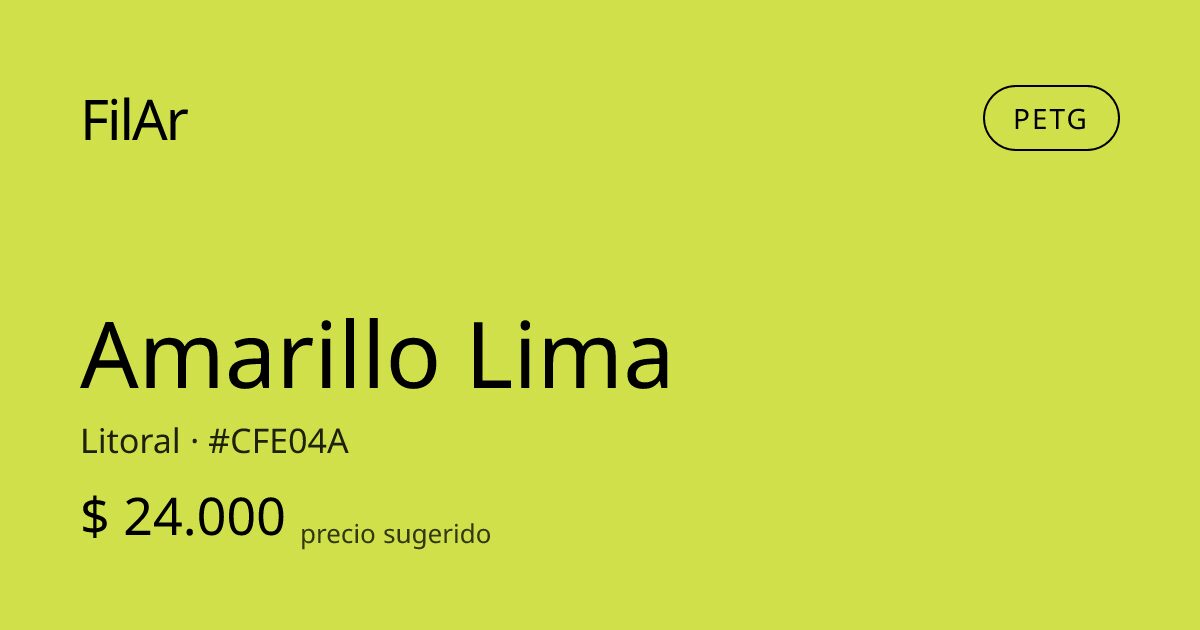 FilAr PETG Amarillo Lima 1kg